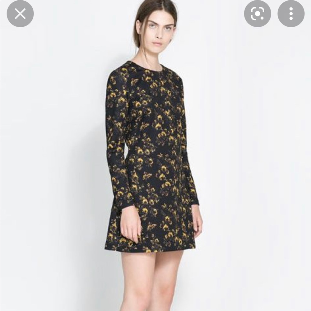 Zara Floral neoprene mini dress